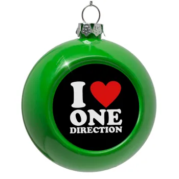 I Love, One Direction, Στολίδι Χριστουγεννιάτικη μπάλα δένδρου Πράσινο 8cm