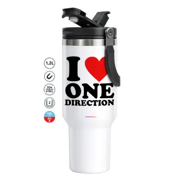 I Love, One Direction, Mega Stainless steel Tumbler with lid, double wall 1,2L