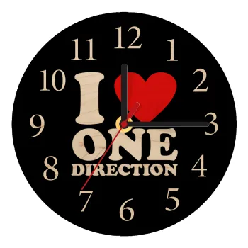 I Love, One Direction, Ρολόι τοίχου ξύλινο plywood (20cm)