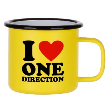 I Love, One Direction, Metallic enamel MATT Yellow cup 360ml
