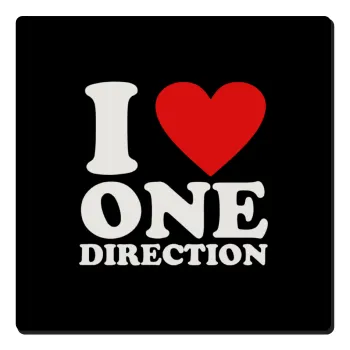 I Love, One Direction, Τετράγωνο μαγνητάκι ξύλινο 6x6cm
