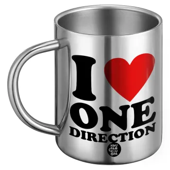 I Love, One Direction, BIG Mug Stainless steel double wall (450ml)