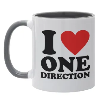 I Love, One Direction, Mug colored grey, ceramic, 330ml