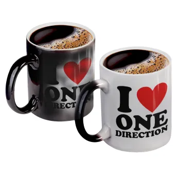 I Love, One Direction, Κούπα Μαγική, κεραμική, 330ml που αλλάζει χρώμα με το ζεστό ρόφημα