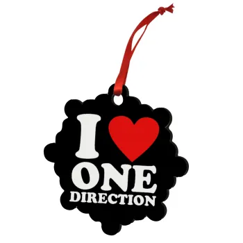 I Love, One Direction, Christmas ornament snowflake wooden 7.5cm