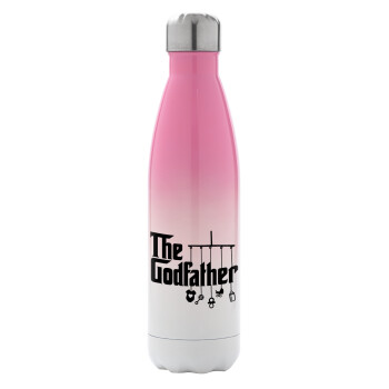 The Godfather baby, Metal mug thermos Pink/White (Stainless steel), double wall, 500ml