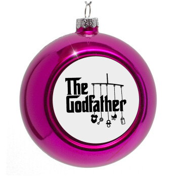 The Godfather baby, Στολίδι Χριστουγεννιάτικη μπάλα δένδρου Μωβ 8cm
