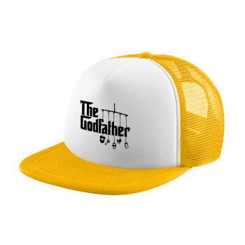 The Godfather baby, Καπέλο Ενηλίκων Soft Trucker με Δίχτυ Κίτρινο/White (POLYESTER, ΕΝΗΛΙΚΩΝ, UNISEX, ONE SIZE)