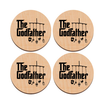 The Godfather baby, ΣΕΤ x4 Σουβέρ ξύλινα στρογγυλά plywood (9cm)