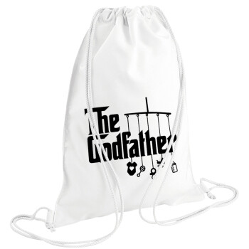 The Godfather baby, Τσάντα πλάτης πουγκί GYMBAG λευκή (28x40cm)