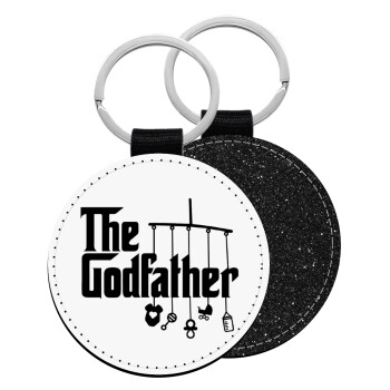 The Godfather baby, Μπρελόκ Δερματίνη, στρογγυλό ΜΑΥΡΟ (5cm)