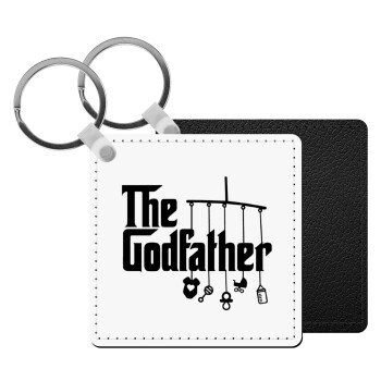 The Godfather baby, Μπρελόκ Δερματίνη, τετράγωνο ΜΑΥΡΟ (5x5cm)