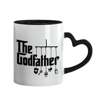 The Godfather baby, Mug heart black handle, ceramic, 330ml