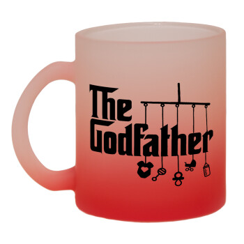 The Godfather baby, Κούπα γυάλινη δίχρωμη με βάση το κόκκινο ματ, 330ml