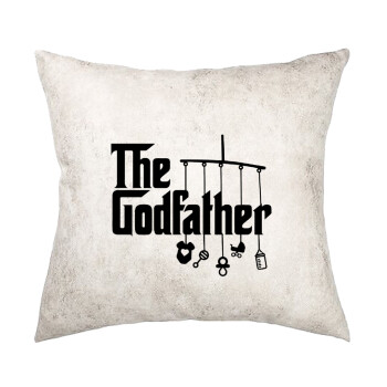 The Godfather baby, Μαξιλάρι καναπέ Δερματίνη Γκρι 40x40cm με γέμισμα