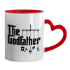 Mug heart red handle, ceramic, 330ml