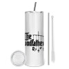 Tumbler stainless steel 600ml, with metal straw & cleaning brush