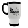 The Godfather baby, Stainless steel travel mug with lid, double wall (warm) white 450ml
