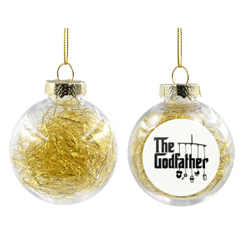The Godfather baby, Χριστουγεννιάτικη μπάλα δένδρου διάφανη με χρυσό γέμισμα 8cm