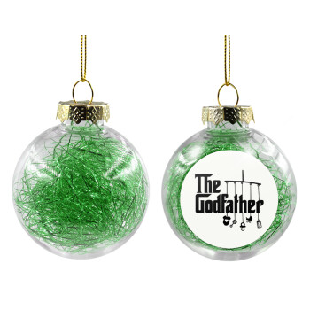 The Godfather baby, Χριστουγεννιάτικη μπάλα δένδρου διάφανη με πράσινο γέμισμα 8cm