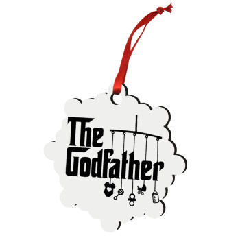 The Godfather baby, Χριστουγεννιάτικο στολίδι snowflake ξύλινο 7.5cm