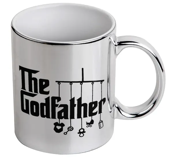 The Godfather baby — Κούπα κεραμική, ασημένια καθρέπτης, 330ml