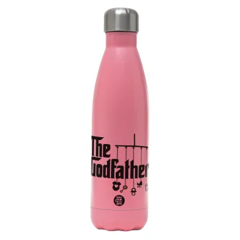The Godfather baby, Metal mug thermos Pink Mat (Stainless steel), double wall, 500ml