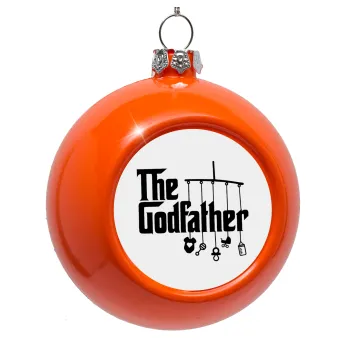 The Godfather baby, Στολίδι Χριστουγεννιάτικη μπάλα δένδρου Πορτοκαλί 8cm