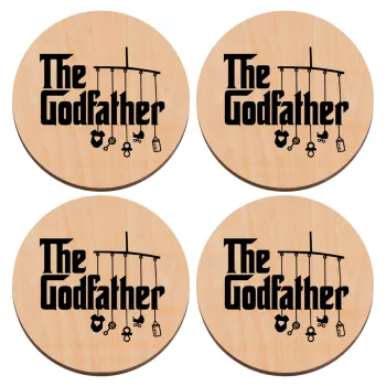 The Godfather baby, ΣΕΤ x4 Σουβέρ ξύλινα στρογγυλά plywood (9cm)