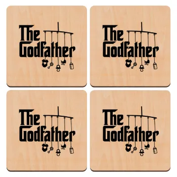 The Godfather baby, ΣΕΤ x4 Σουβέρ ξύλινα τετράγωνα plywood (9cm)
