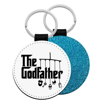 The Godfather baby, Μπρελόκ Δερματίνη, στρογγυλό ΜΠΛΕ (5cm)