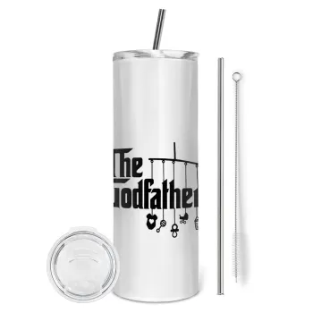 The Godfather baby, Tumbler ποτήρι θερμό από ανοξείδωτο ατσάλι 600ml, με μεταλλικό καλαμάκι & βούρτσα καθαρισμού