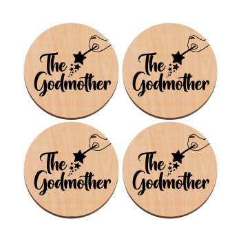 Fairy God Mother, ΣΕΤ x4 Σουβέρ ξύλινα στρογγυλά plywood (9cm)