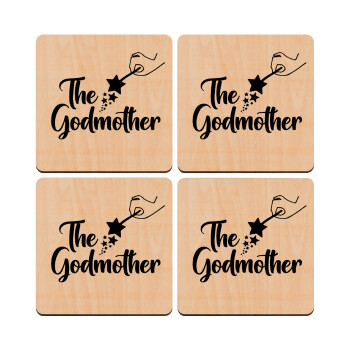 Fairy God Mother, ΣΕΤ x4 Σουβέρ ξύλινα τετράγωνα plywood (9cm)