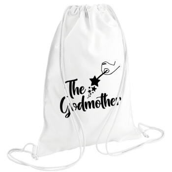 Fairy God Mother, Τσάντα πλάτης πουγκί GYMBAG λευκή (28x40cm)