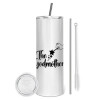 Tumbler stainless steel 600ml, with metal straw & cleaning brush