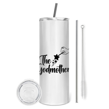 Fairy God Mother, Eco friendly stainless steel tumbler 600ml, with metal straw & cleaning brush