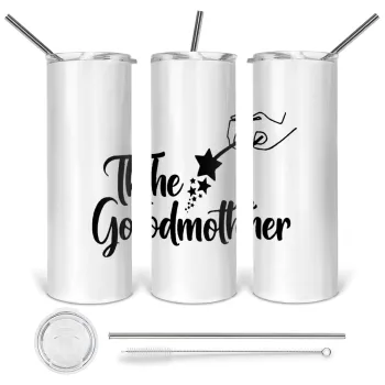 Fairy God Mother, Tumbler ποτήρι θερμό από ανοξείδωτο ατσάλι 600ml, με μεταλλικό καλαμάκι & βούρτσα καθαρισμού