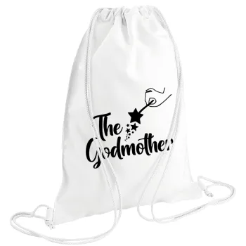 Fairy God Mother, Τσάντα πλάτης πουγκί GYMBAG λευκή (28x40cm)