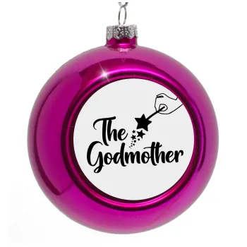 Fairy God Mother, Στολίδι Χριστουγεννιάτικη μπάλα δένδρου Μωβ 8cm