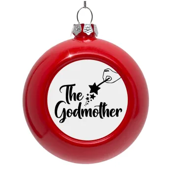Fairy God Mother, Στολίδι Χριστουγεννιάτικη μπάλα δένδρου Κόκκινη 8cm