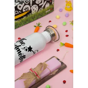 Fairy God Mother, Πασχαλινή Λαμπάδα με παγούρι μεταλλικό (620ml, stainless steel) & κερί αρωματικό πλακέ (30cm) (ΡΟΖ)