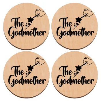Fairy God Mother, ΣΕΤ x4 Σουβέρ ξύλινα στρογγυλά plywood (9cm)