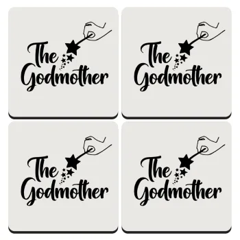 Fairy God Mother, ΣΕΤ 4 Σουβέρ ξύλινα τετράγωνα (9cm)