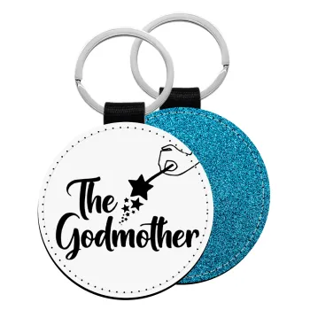 Fairy God Mother, Μπρελόκ Δερματίνη, στρογγυλό ΜΠΛΕ (5cm)