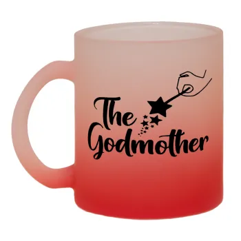 Fairy God Mother, Κούπα γυάλινη δίχρωμη με βάση το κόκκινο ματ, 330ml