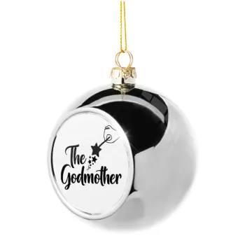 Fairy God Mother, Στολίδι Χριστουγεννιάτικη μπάλα δένδρου Ασημένια 8cm