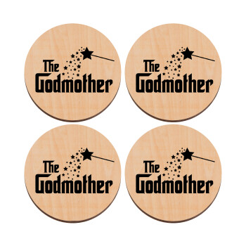 Fairy GodMother, ΣΕΤ x4 Σουβέρ ξύλινα στρογγυλά plywood (9cm)