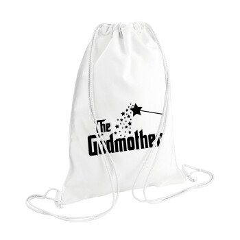 Fairy GodMother, Τσάντα πλάτης πουγκί GYMBAG λευκή (28x40cm)