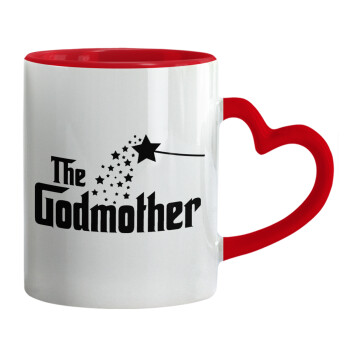 Fairy GodMother, Mug heart red handle, ceramic, 330ml